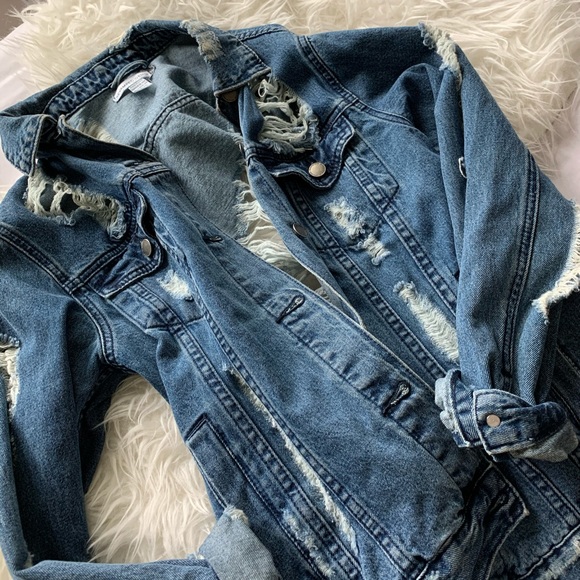 Tripped Jean oversized jacket - Picture 1 of 3